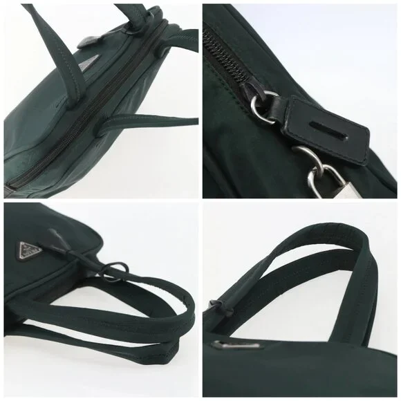 PRADA Hand Bag Nylon Green Silver Auth 151461 - Picture 16 of 16
